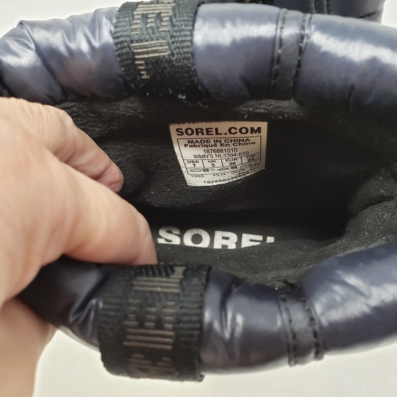 Sorel Out N About Puffy Mid Waterproof Winter Boots Navy size 7 - Picture 8 of 9